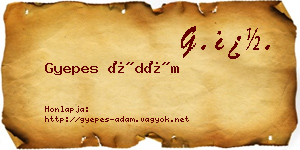 Gyepes Ádám névjegykártya